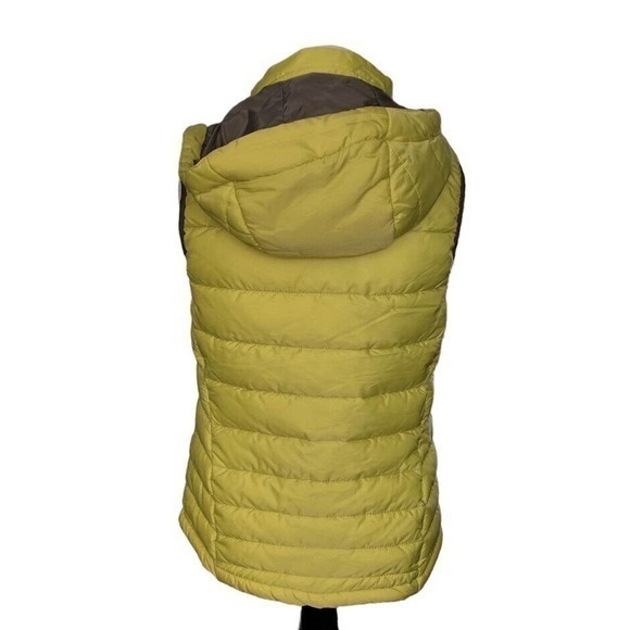 Tangerine‎ Vest Womens Small Lime Green Yellow Puffer w Hood Full Zip w Pockets - Picture 3 of 9